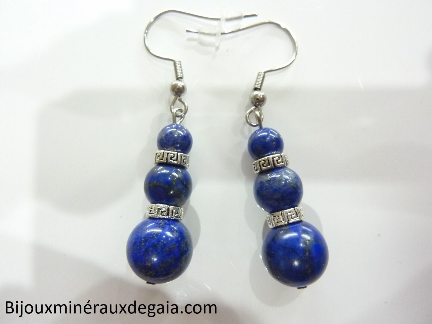 Boucles d'oreilles lapis lazuli et plaqué argent