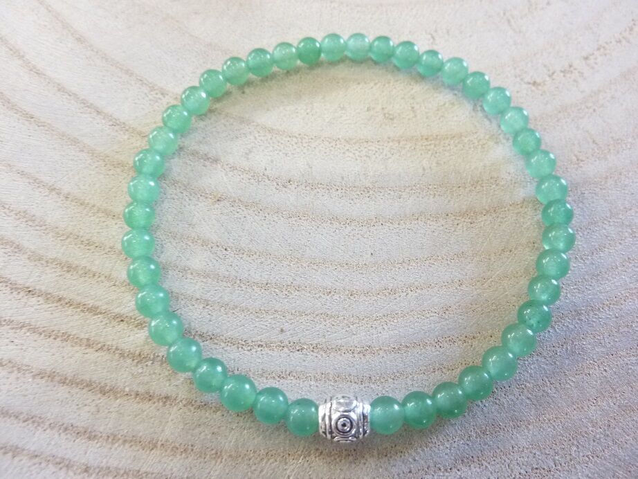 Bracelet aventurine verte perles rondes 4 mm