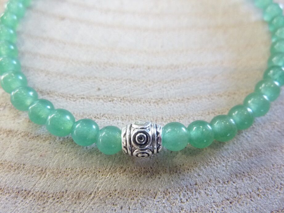 Bracelet aventurine verte perles rondes 4 mm