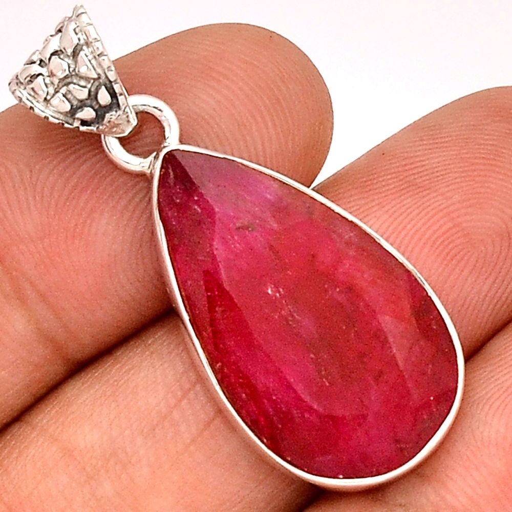 PENDENTIF RUBIS MONTURE ARGENT 925 REF 3205