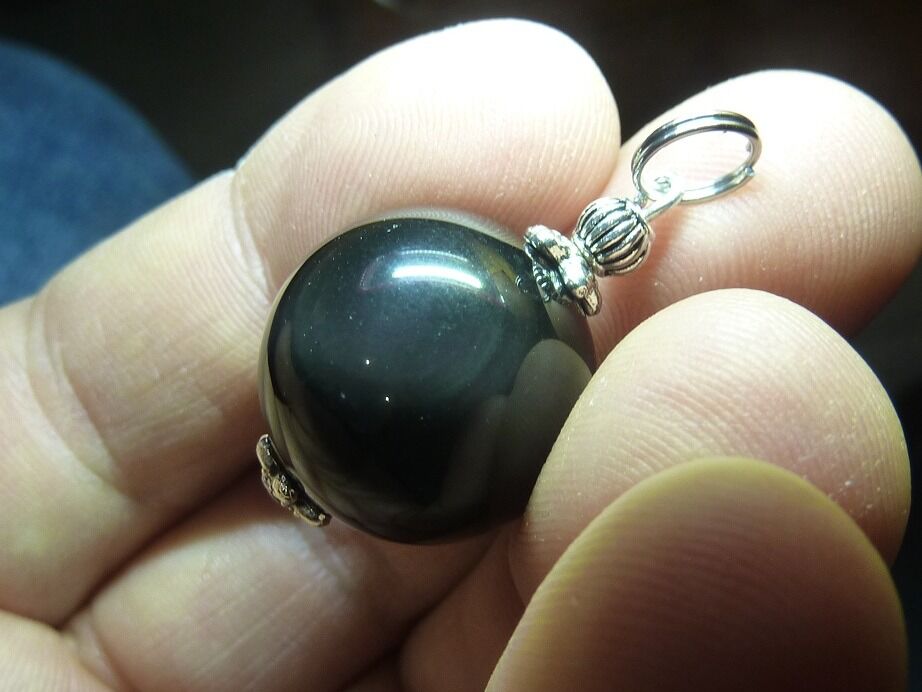 Pendentif Obsidienne oeil céleste ref 3375