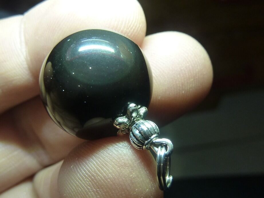 Pendentif Obsidienne oeil céleste ref 3375