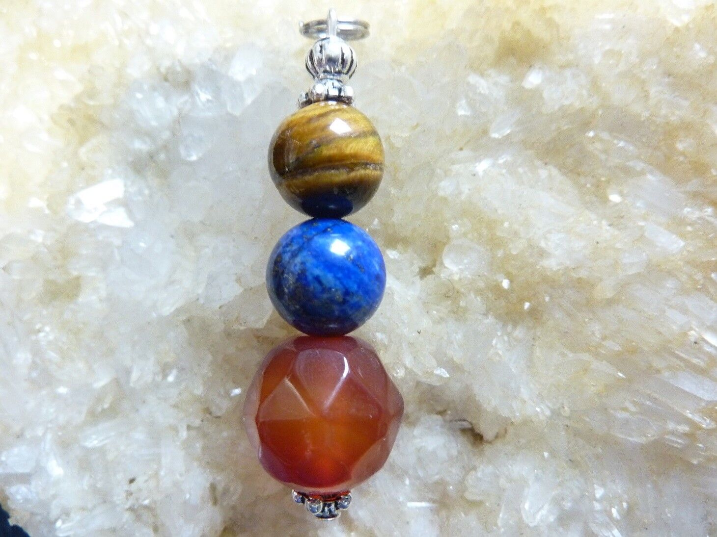 Pendentif lapis lazuli,cornaline,oeil de tigre – Image 3