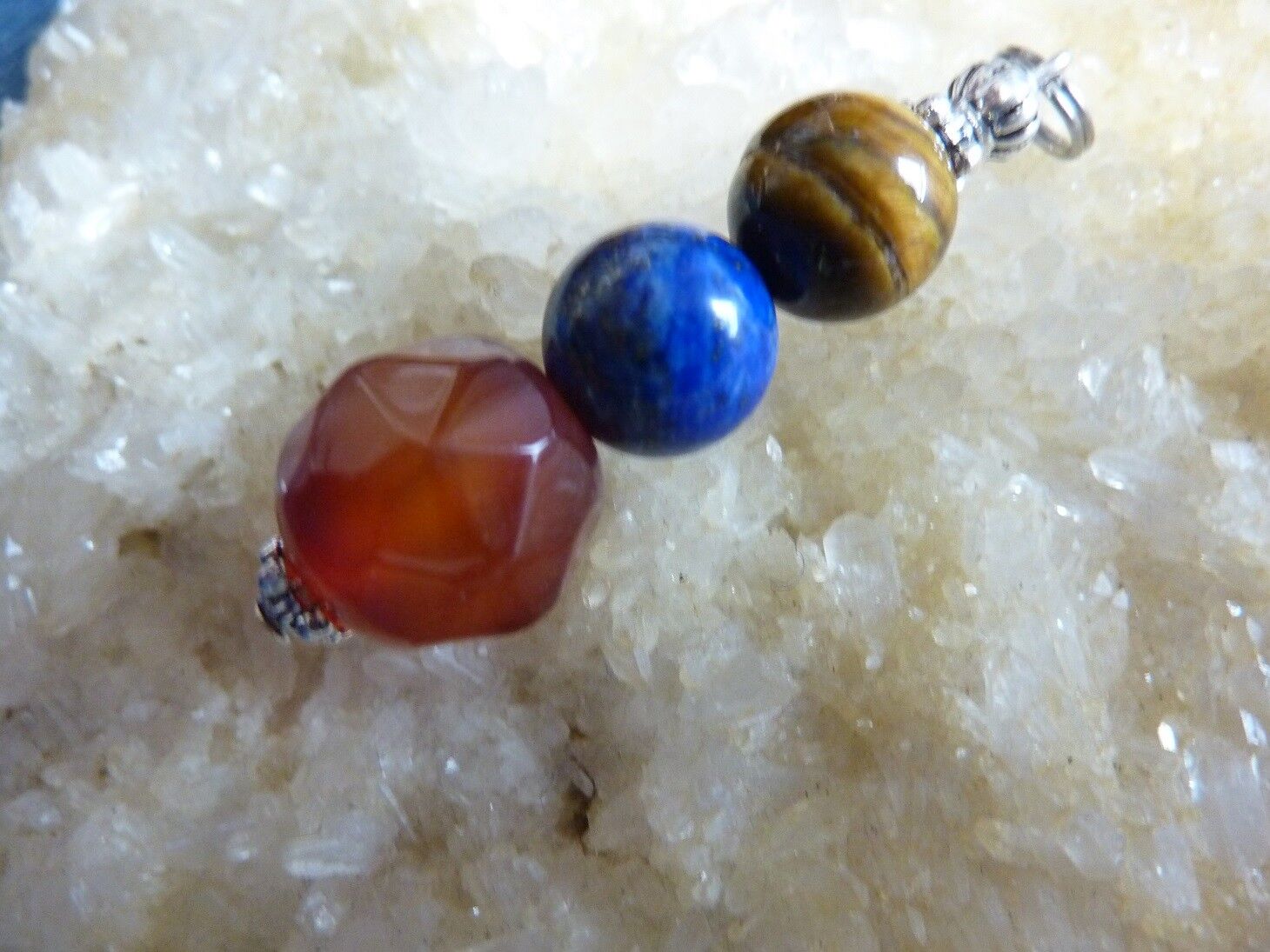 Pendentif lapis lazuli,cornaline,oeil de tigre – Image 2