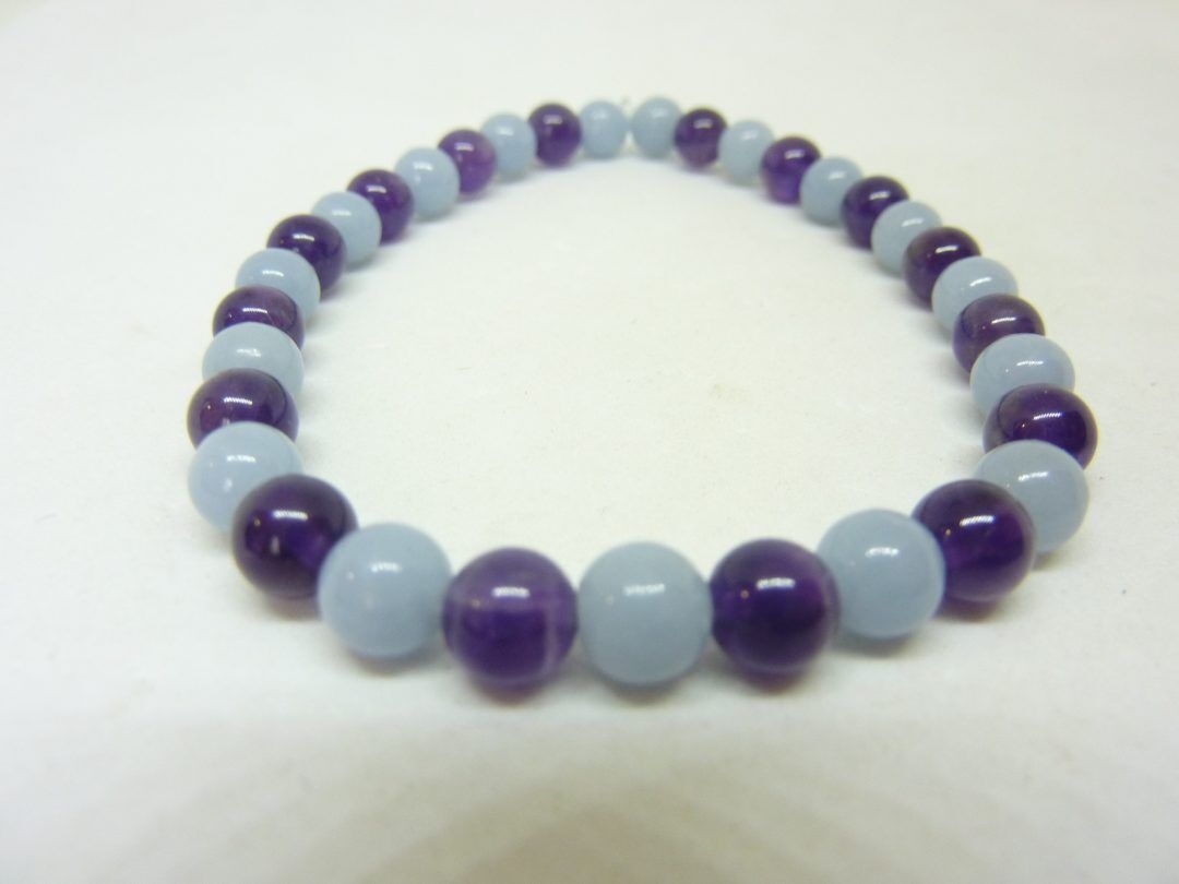 Bracelet Améthyste-angélite Paix et protection