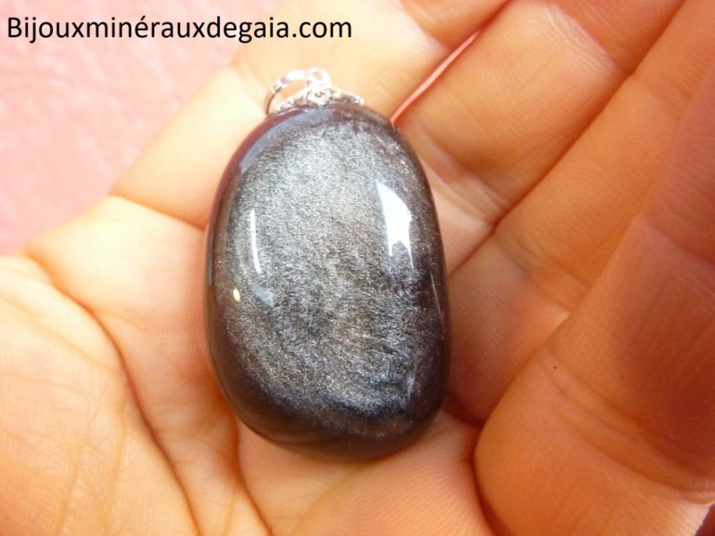 Pendentif obsidienne dorée poids 27 gr ref 2164