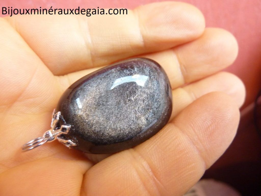 Pendentif obsidienne dorée poids 27 gr ref 2164