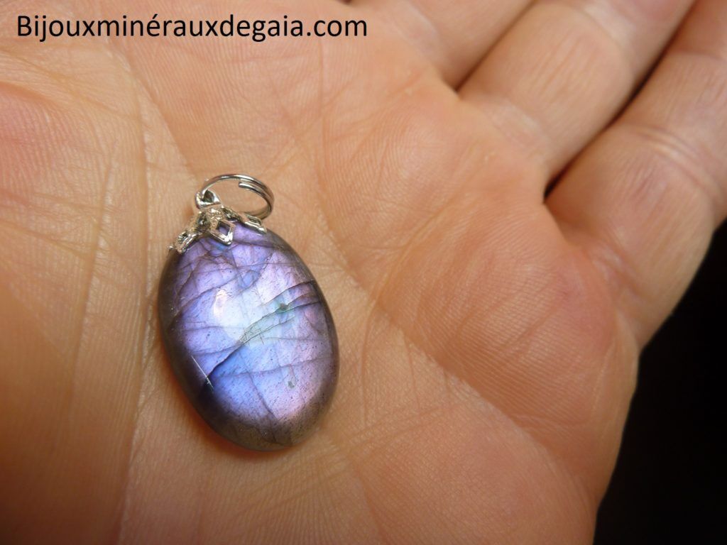 PENDENTIF LABRADORITE VIOLET RARE ! 4,2 gr REF 3679