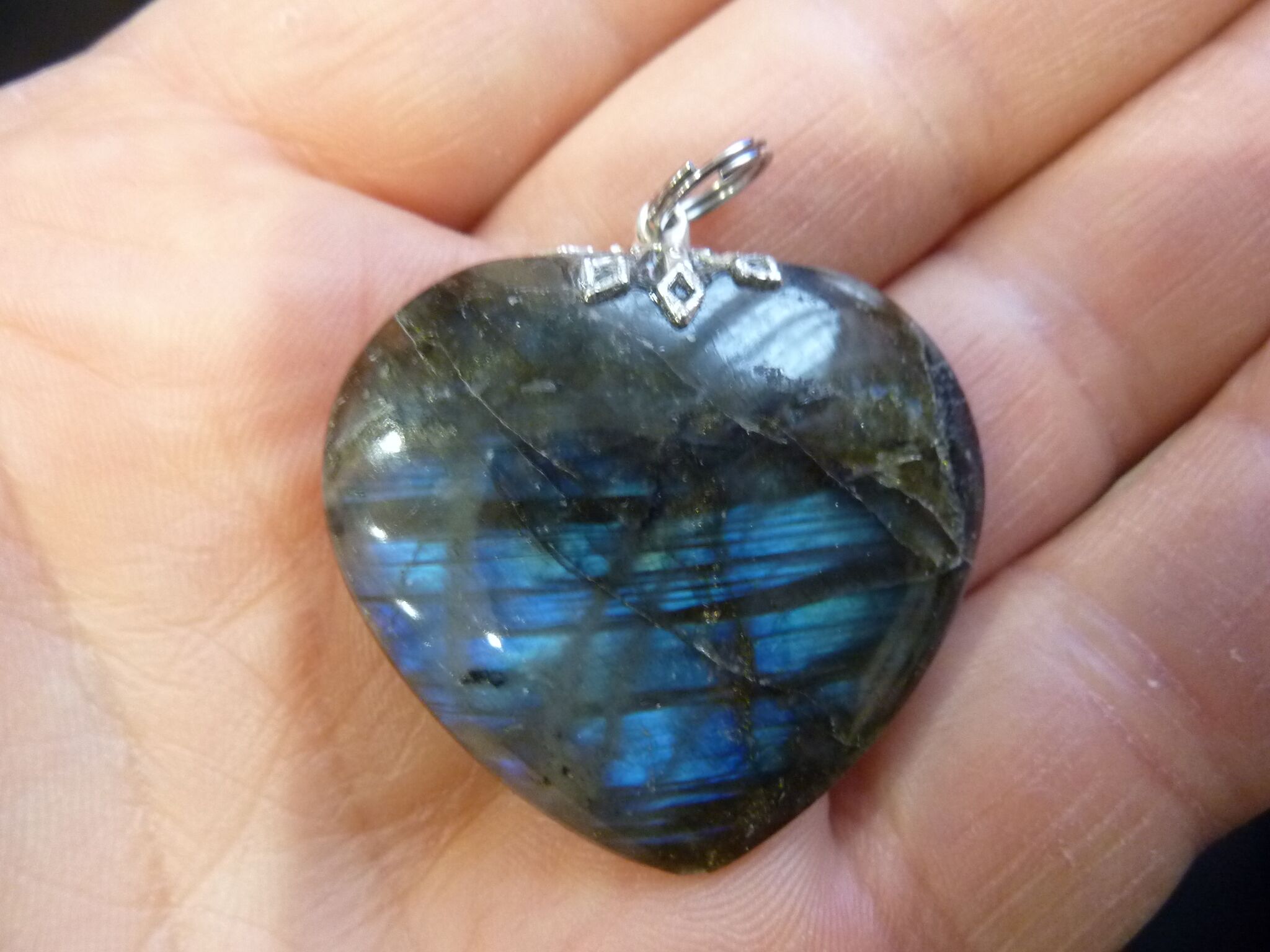 Pendentif coeur labradorite 15,8 gr ref 3607