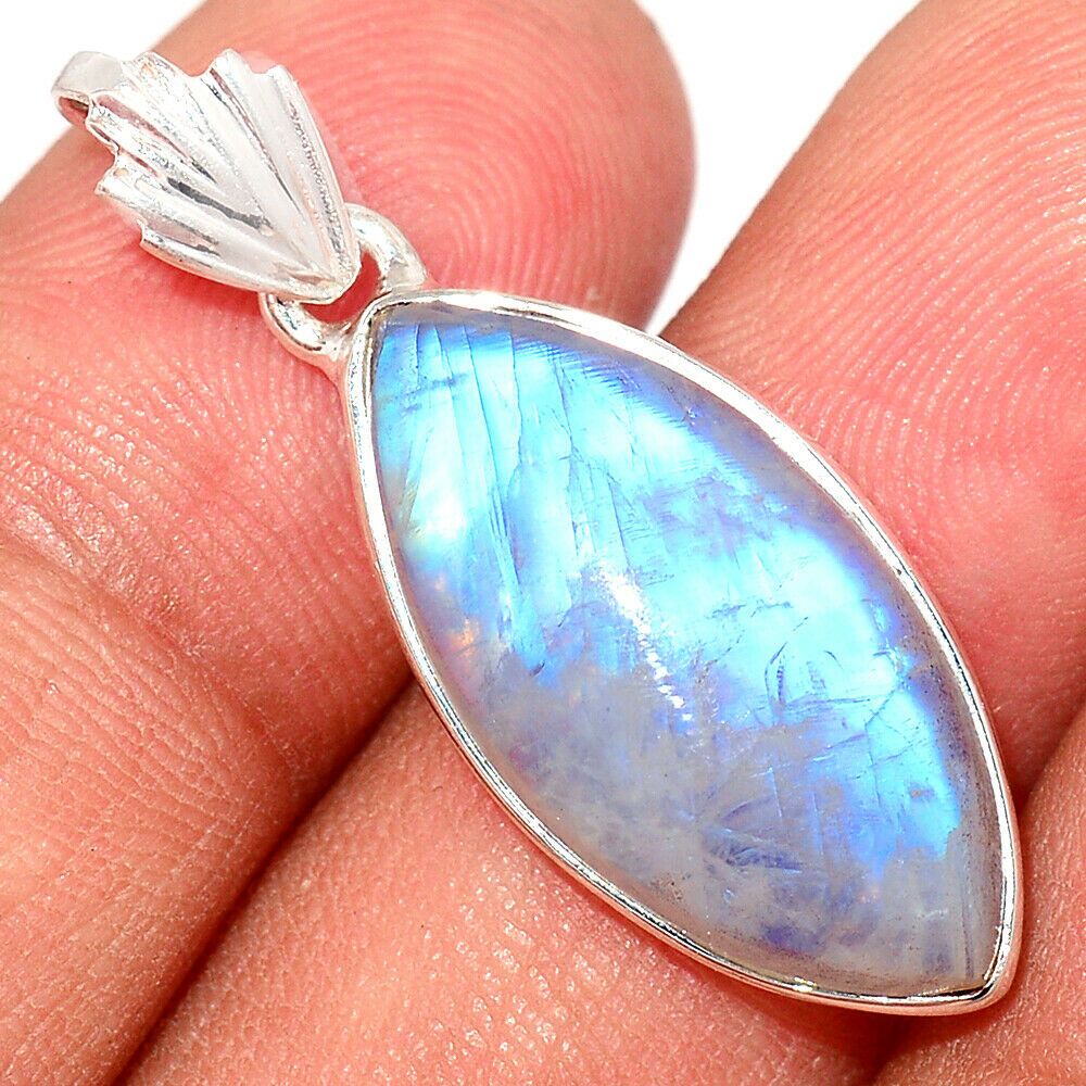 Pendentif pierre de lune monture argent 925 ref 9429