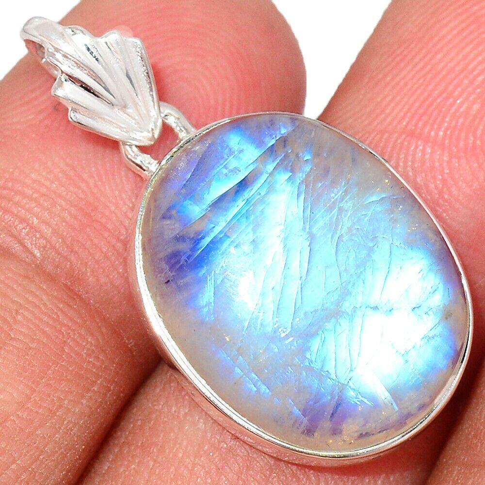 Pendentif pierre de lune monture argent 925 ref 9449