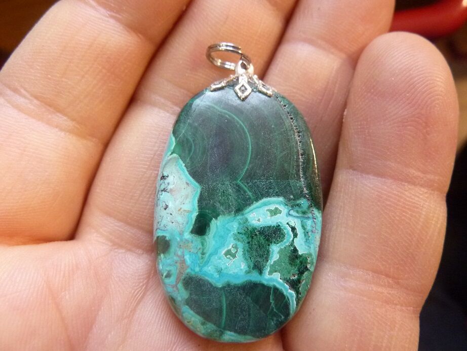 Pendentif Malachite–Chrysocolle REF 3785