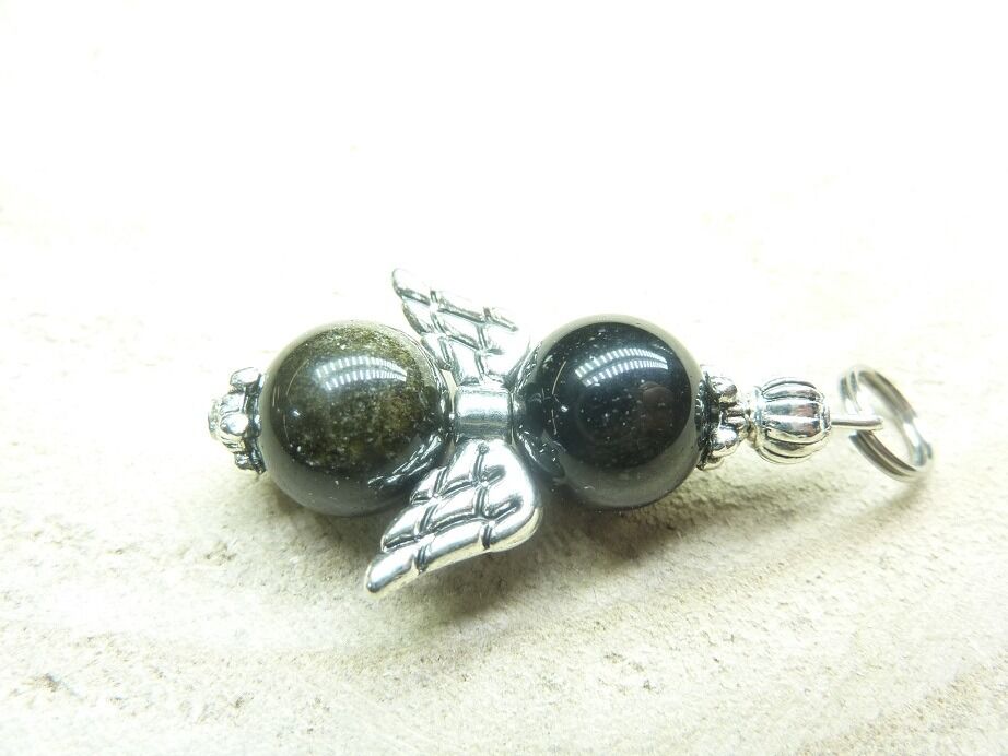 Pendentif Obsidienne dorée Perles 10 mm