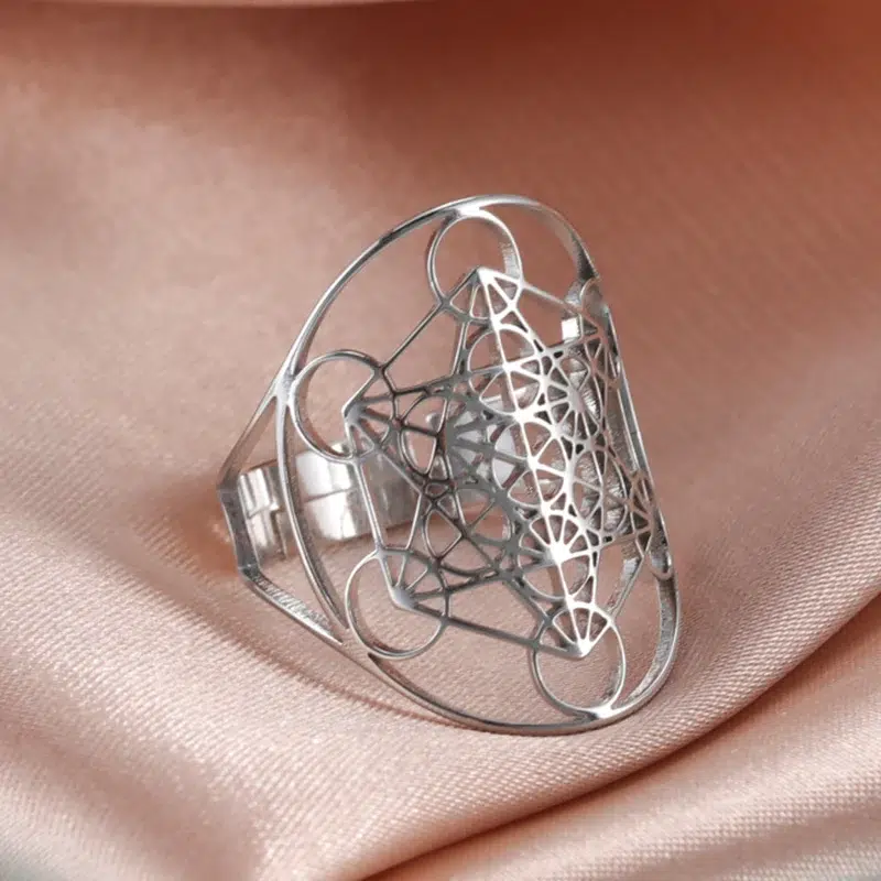 Bague cube Métatron réglable