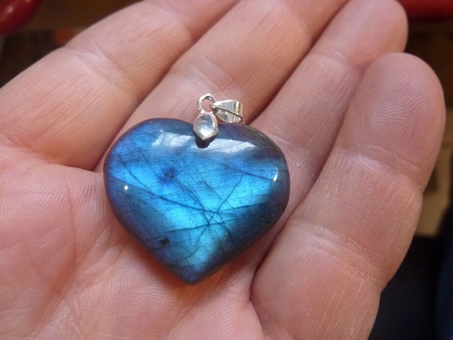 Pendentif coeur Labradorite ref 4726