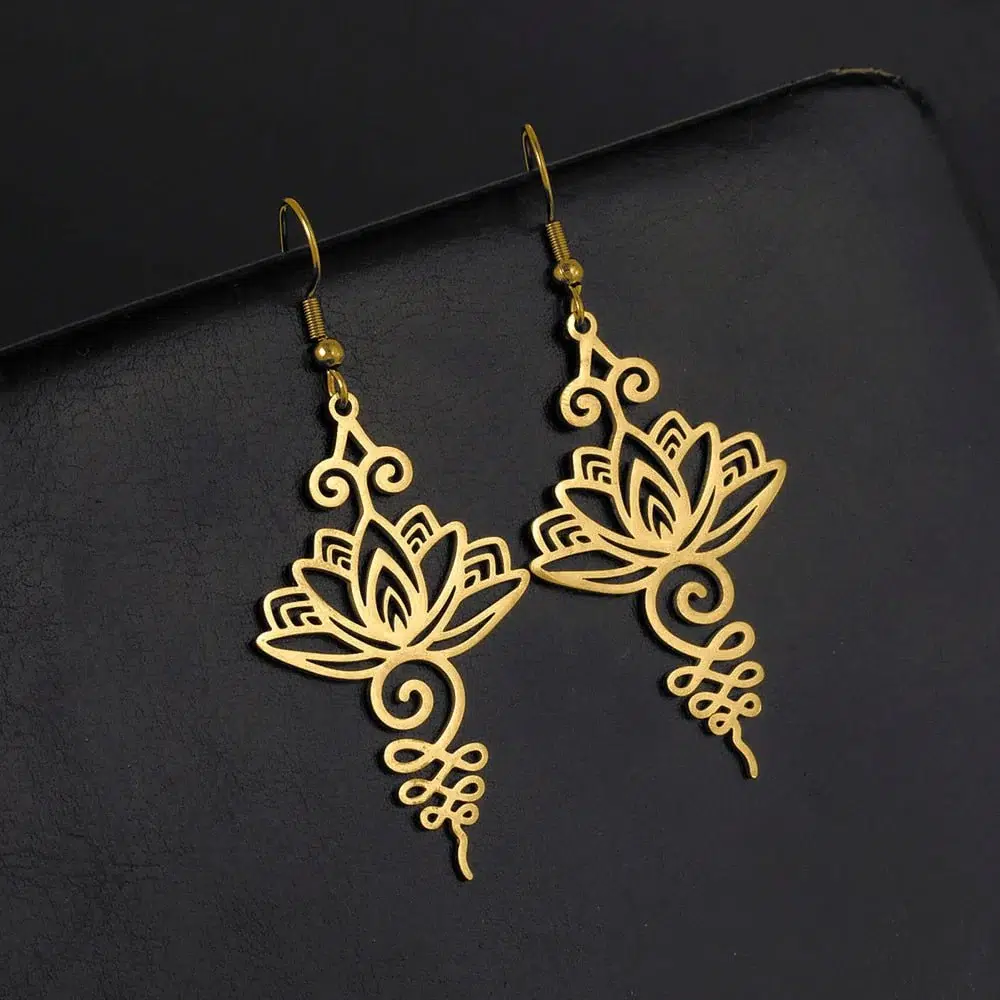 Boucles d'oreilles Lotus Unalome ref Or 02